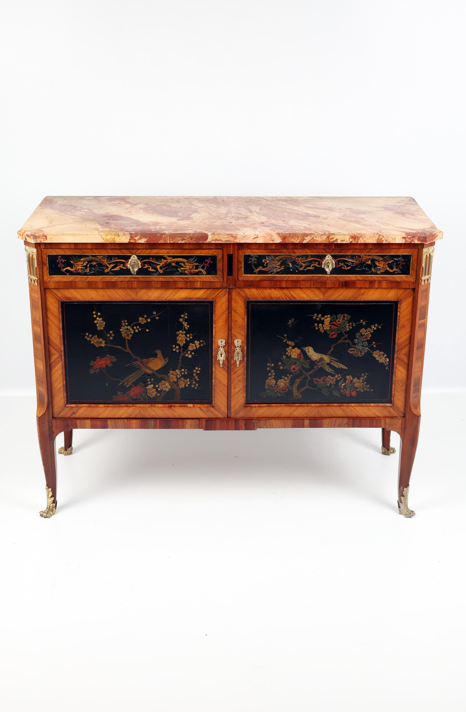 19th Century Louis XVI half cabinet with Chinese lacquer 5