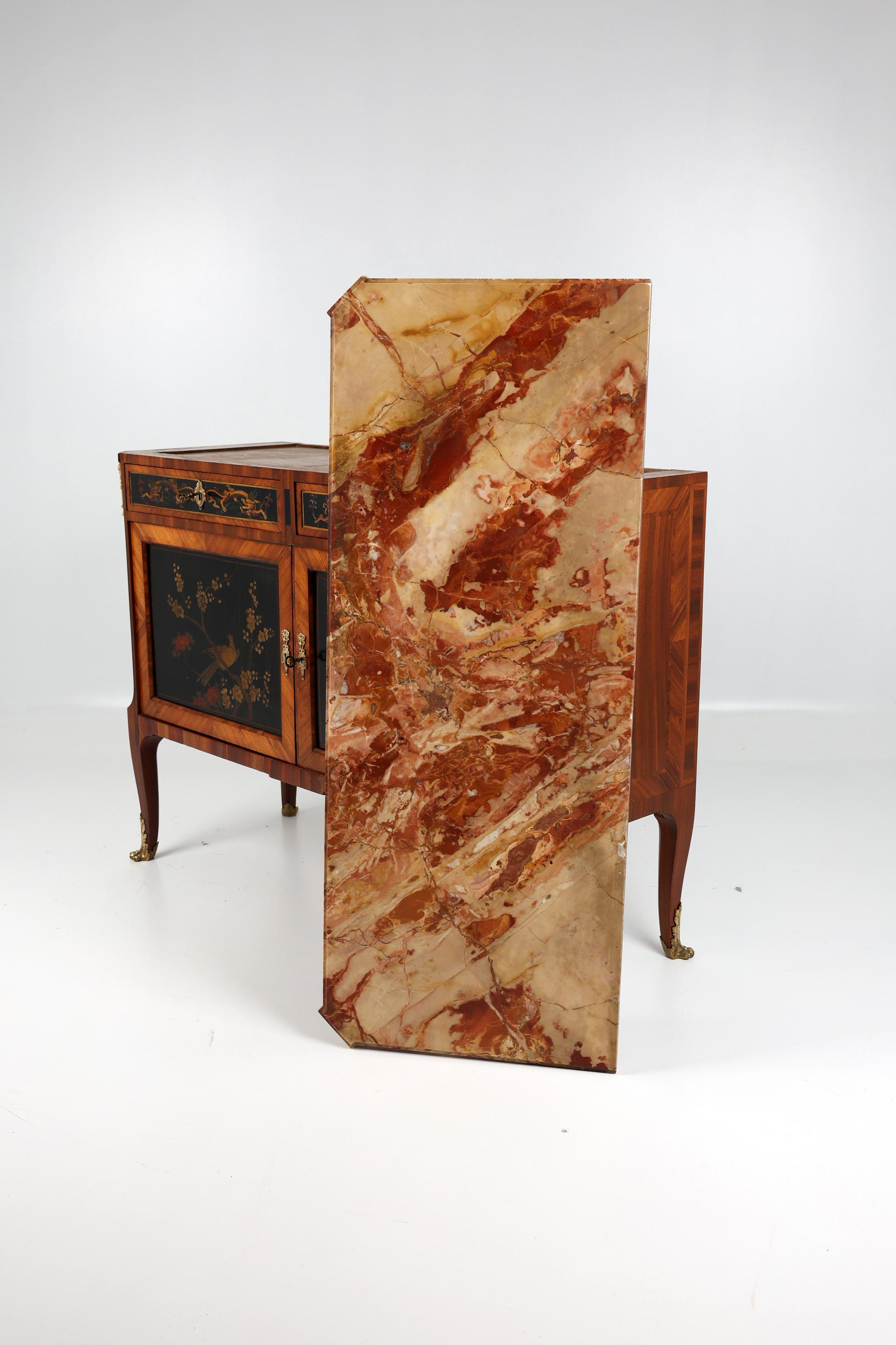 19th Century Louis XVI half cabinet with Chinese lacquer 12