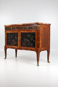 19th Century Louis XVI half cabinet with Chinese lacquer
