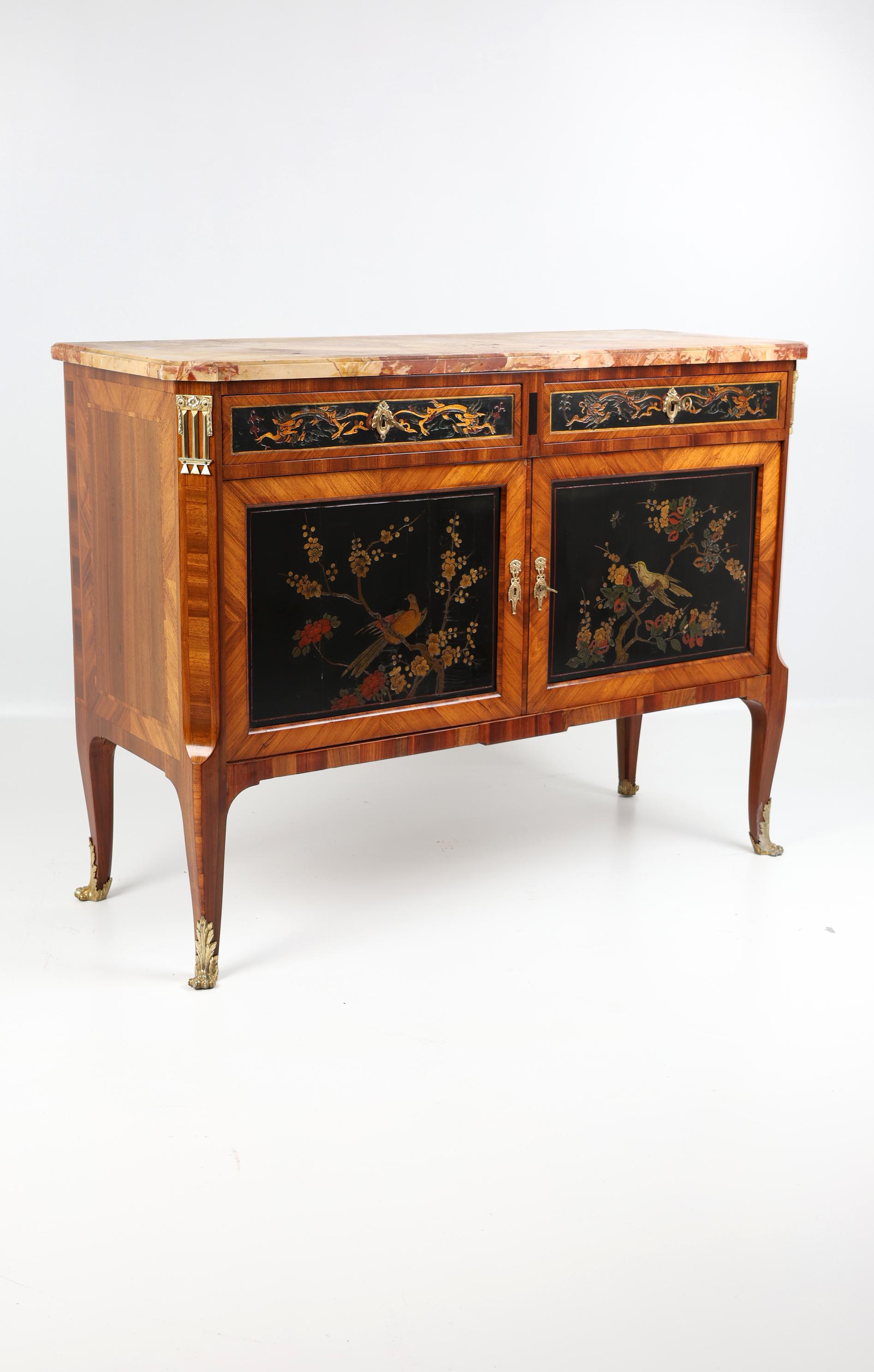 French 19th Century Louis XVI half cabinet with Chinese lacquer