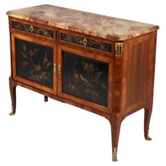 Antique 19th Century Louis XVI half cabinet with Chinese lacquer