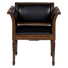 Antique 19th Century Louis XVI Leather Chair