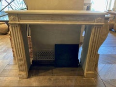 19th Century Louis XVI Limestone Fireplace Mantel