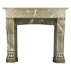 19th Century Louis XVI Lion Paw Fireplace Mantel, French circa 1850