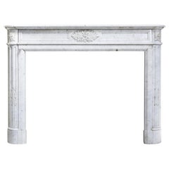 19th Century Louis XVI Mantel Surround of Carrara Marble