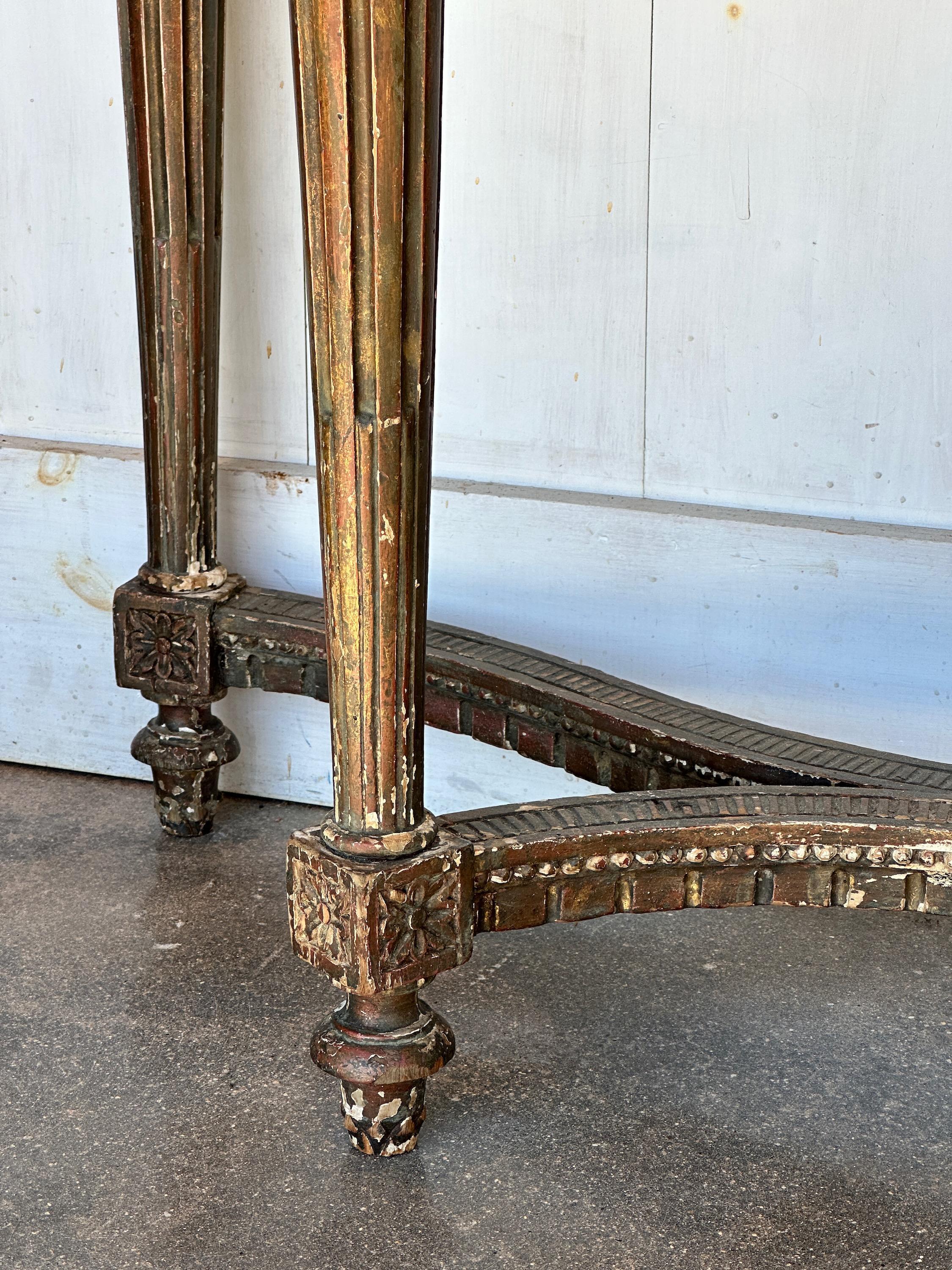 19th Century Louis XVI Marble Top Console Table For Sale 3