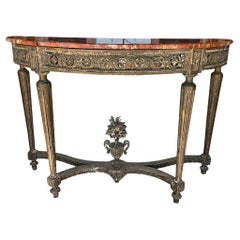 Antique 19th Century Louis XVI Marble Top Console Table