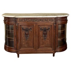 Buffet da esposizione in noce con piano in marmo del XIX secolo di Kint of Gand