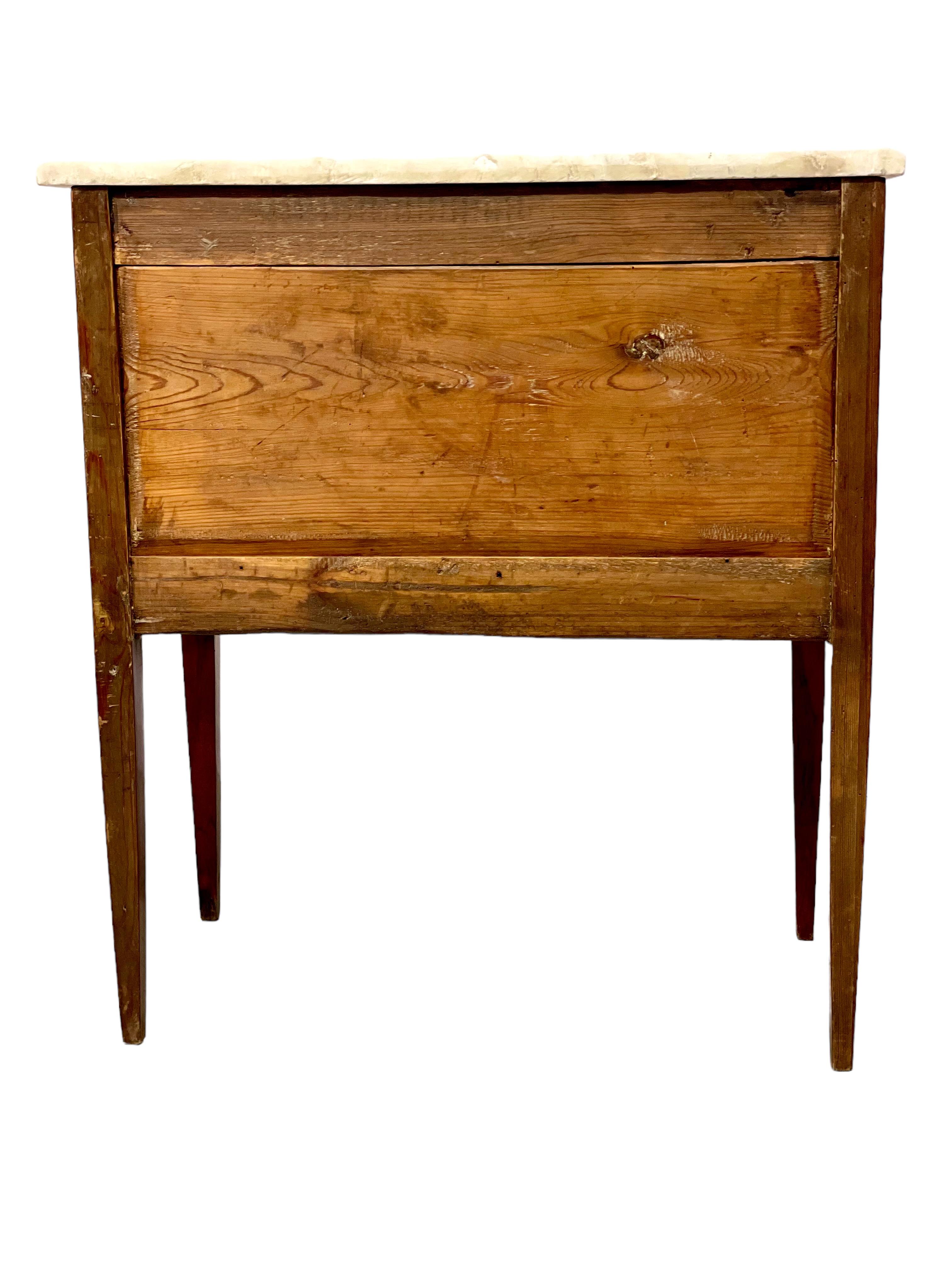 19th Century Louis XVI Marquetry Commode with Marble Top For Sale 3