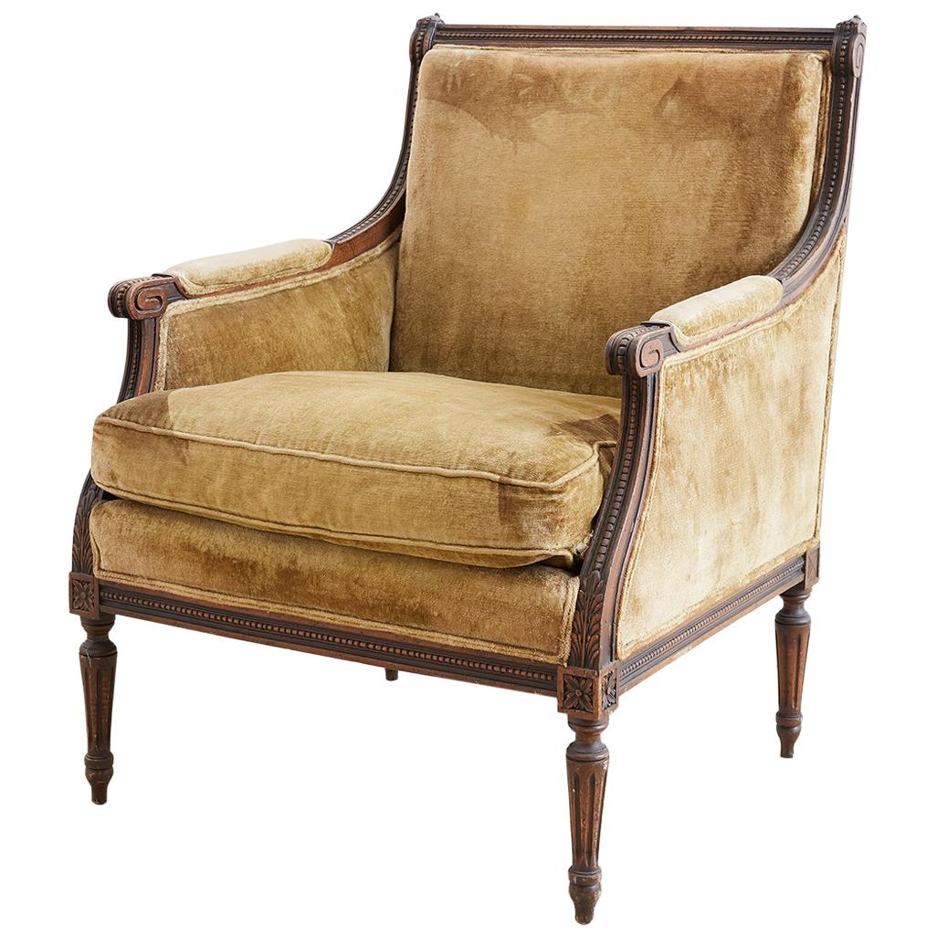 19th Century Louis XVI Marquise Bergère Armchair