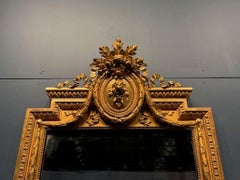 19th Century Louis XVI Narrow Carved and Giltwood Floor Mirror