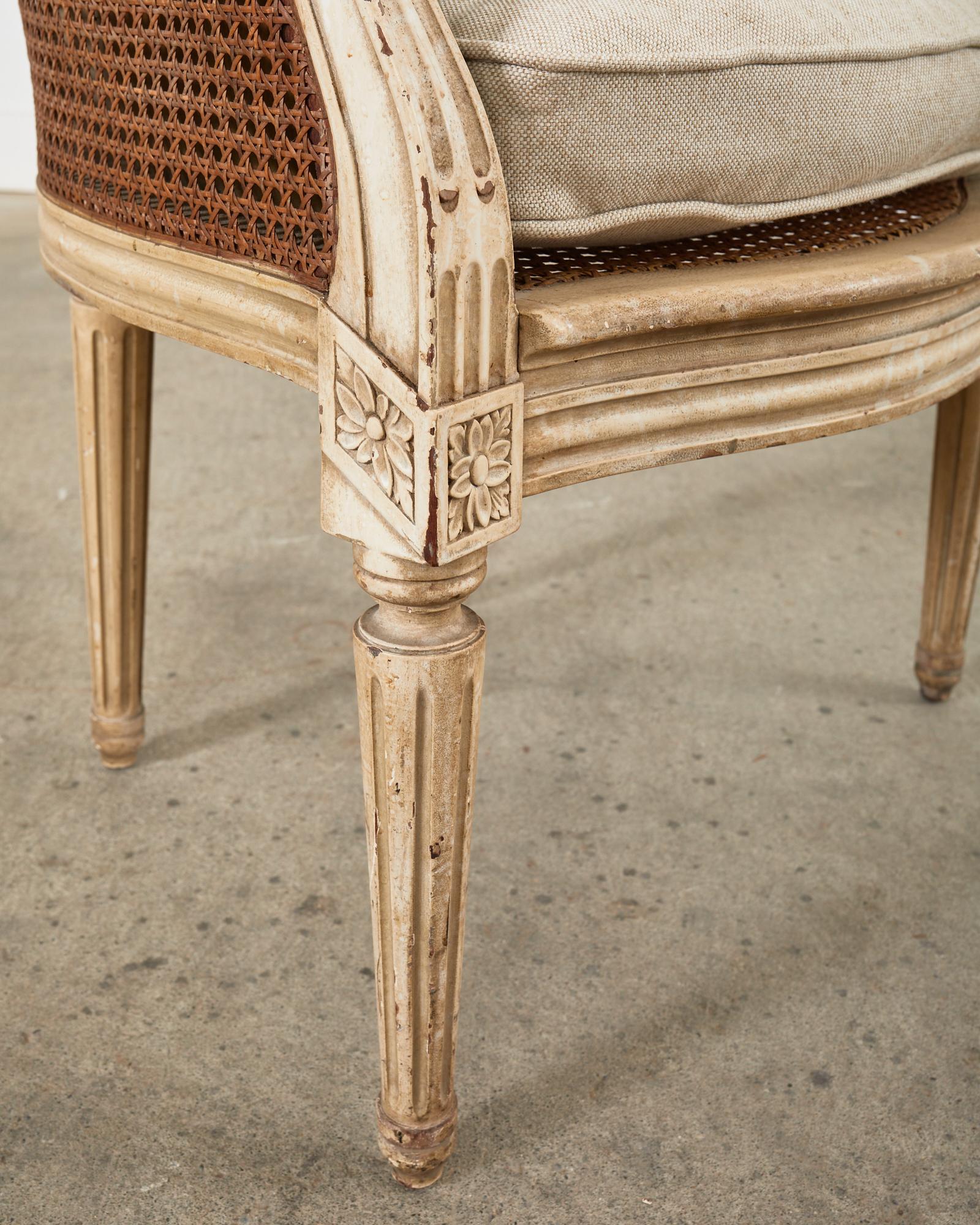 19th Century Louis XVI Neoclassical Style Caned Hall Chair 3
