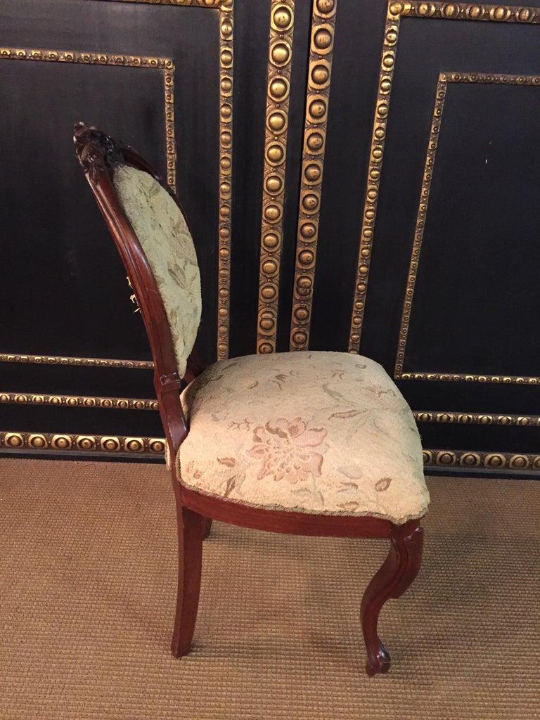 19th Century antique Louis XVI or Neo Rococo Style Chair walnut hand crafted For Sale 7