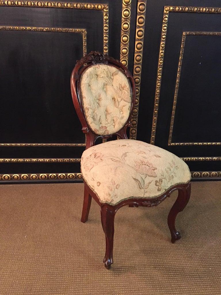 German 19th Century antique Louis XVI or Neo Rococo Style Chair walnut hand crafted For Sale