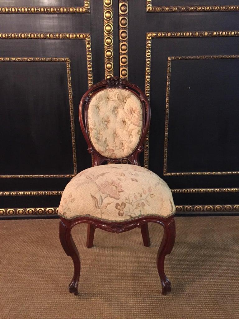 Hand-Crafted 19th Century antique Louis XVI or Neo Rococo Style Chair walnut hand crafted For Sale