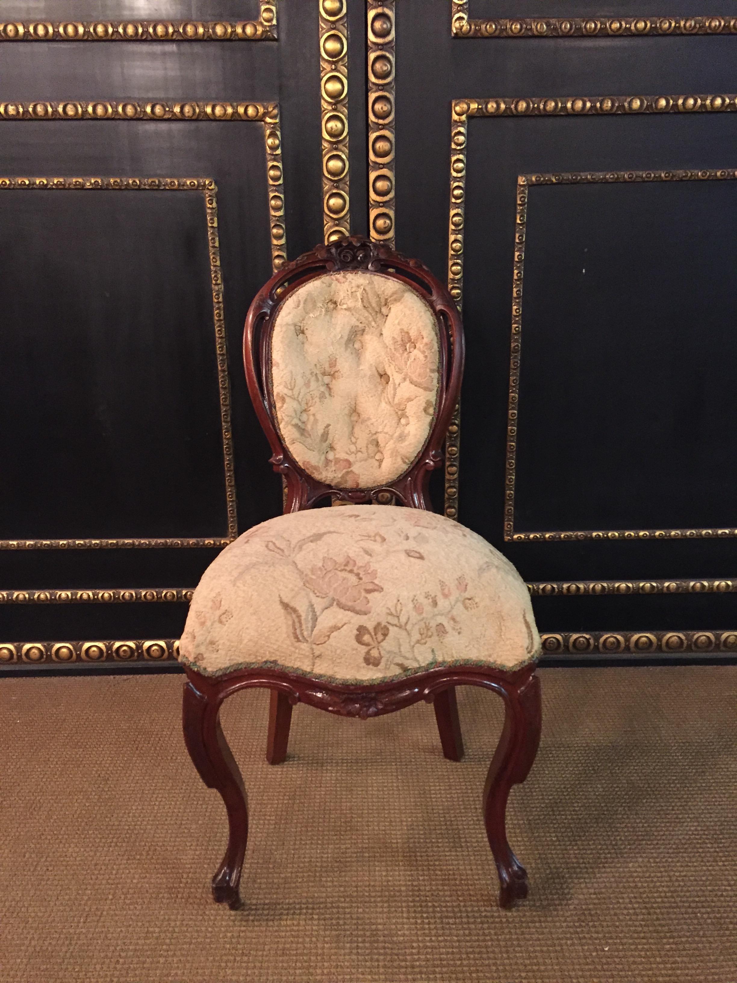 Walnut 19th Century Louis XVI or Neo Rococo Style Chair