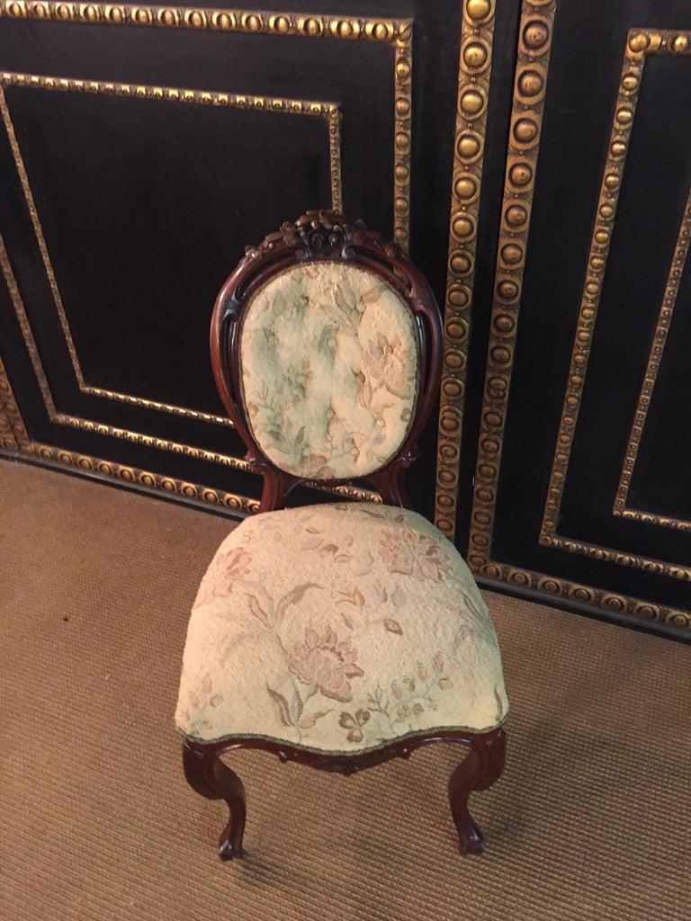 19th Century antique Louis XVI or Neo Rococo Style Chair walnut hand crafted For Sale 1