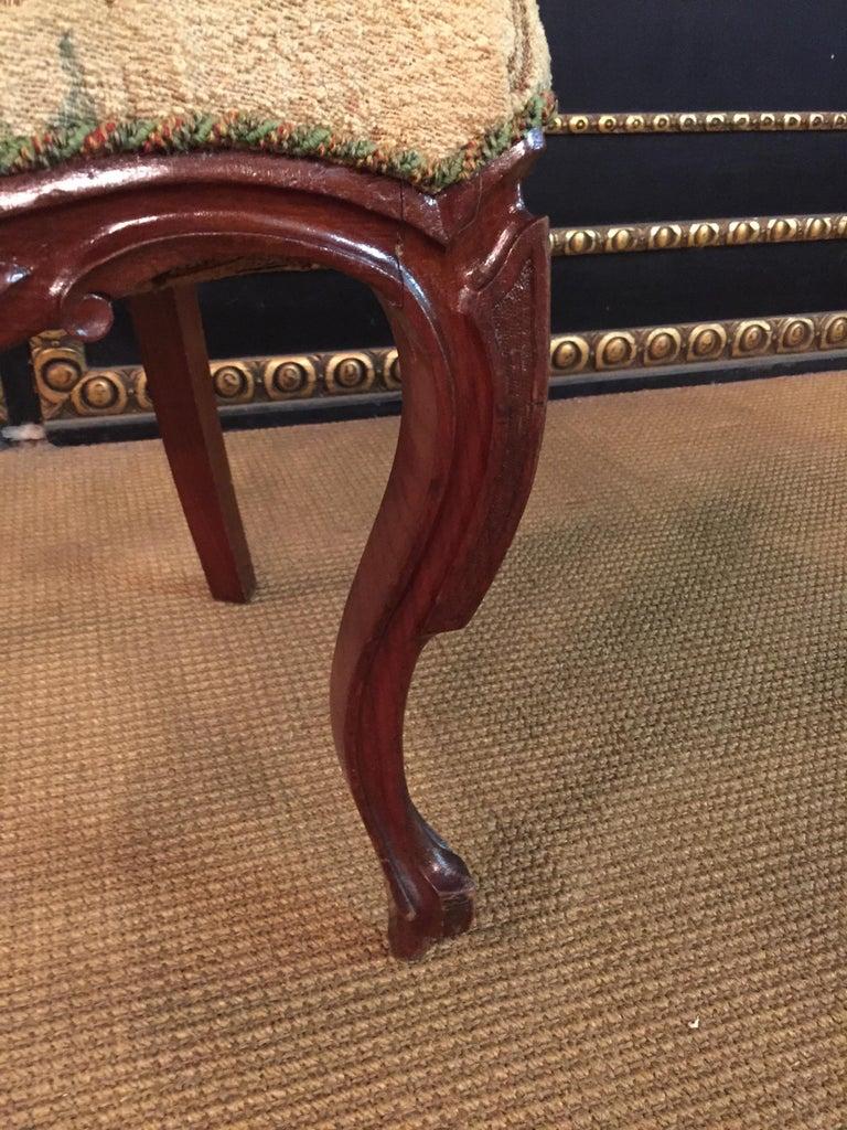 19th Century antique Louis XVI or Neo Rococo Style Chair walnut hand crafted For Sale 2