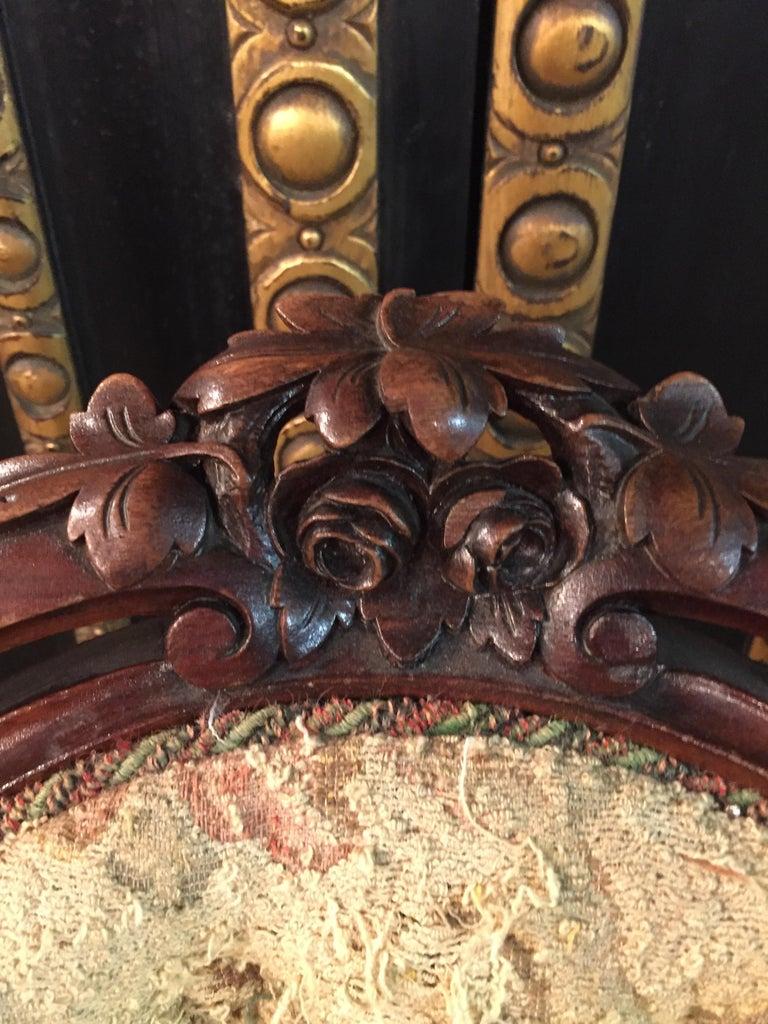 19th Century antique Louis XVI or Neo Rococo Style Chair walnut hand crafted For Sale 3