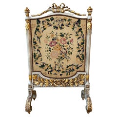 19th Century Louis XVI Painted and Gilded Fireplace Screen