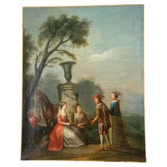 Paisaje romántico Luis XVI del siglo XIX al estilo de Nicolas Lancet