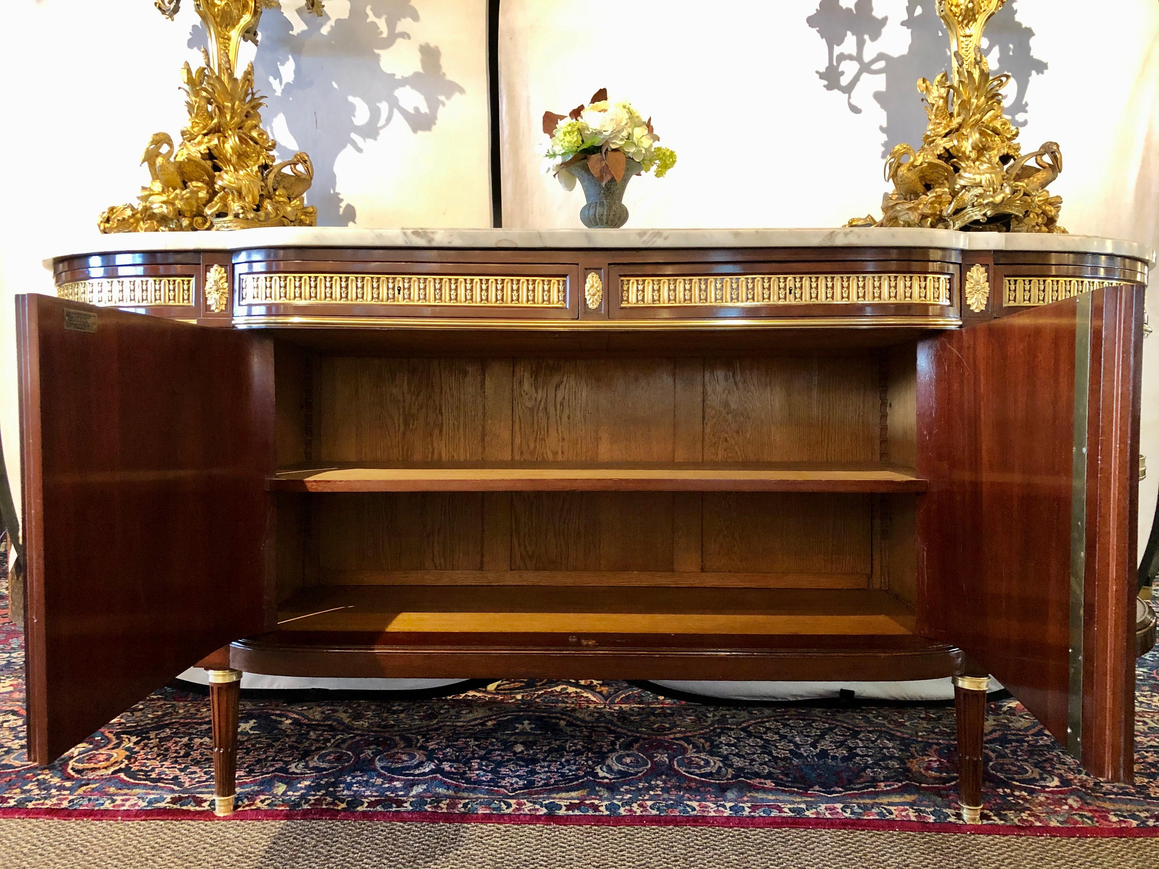 19th Century Louis XVI Sideboard, Cabinet or Console by Maison Forest, Mahogany 9