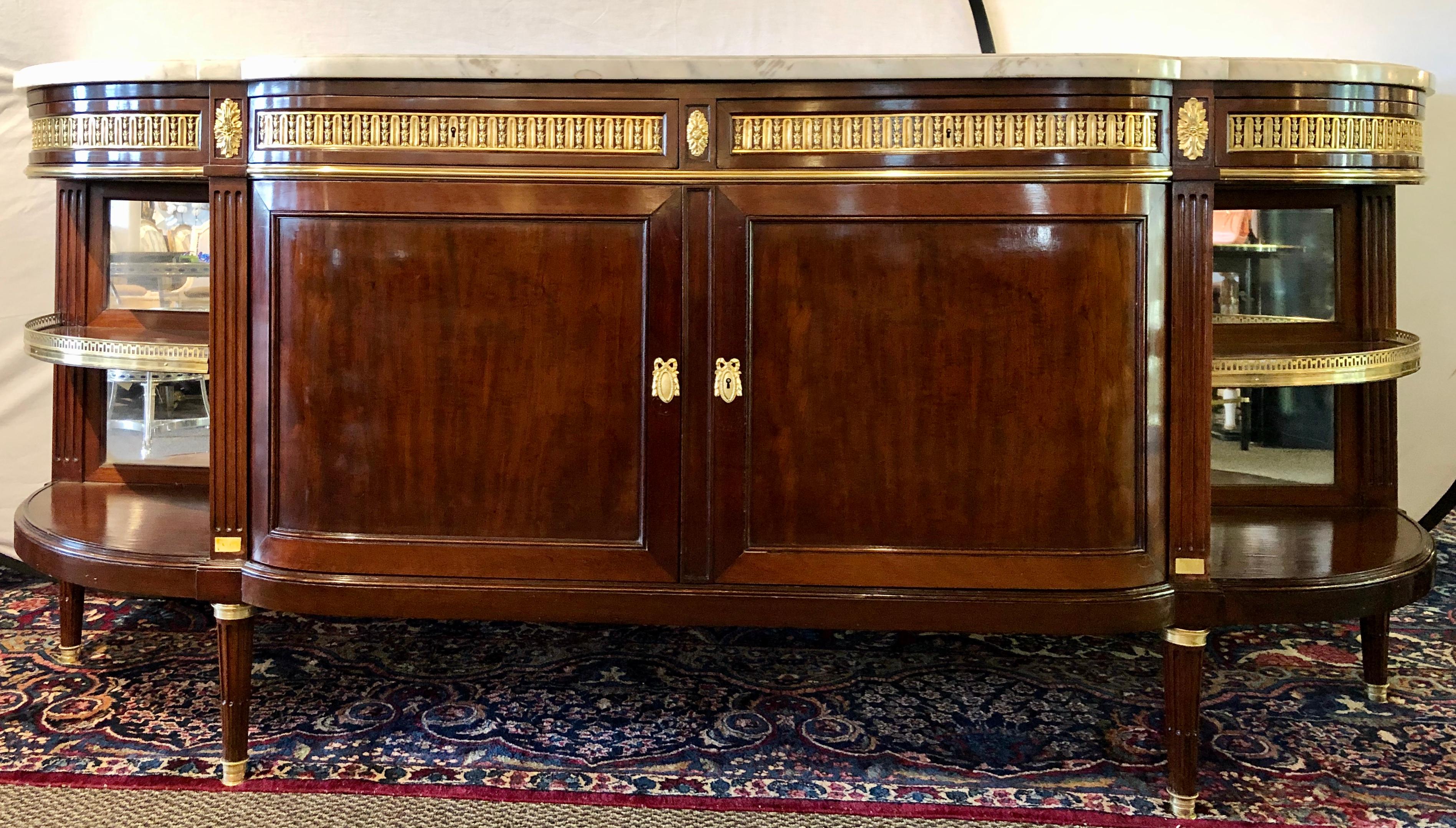 French 19th Century Louis XVI Sideboard, Cabinet or Console by Maison Forest, Mahogany