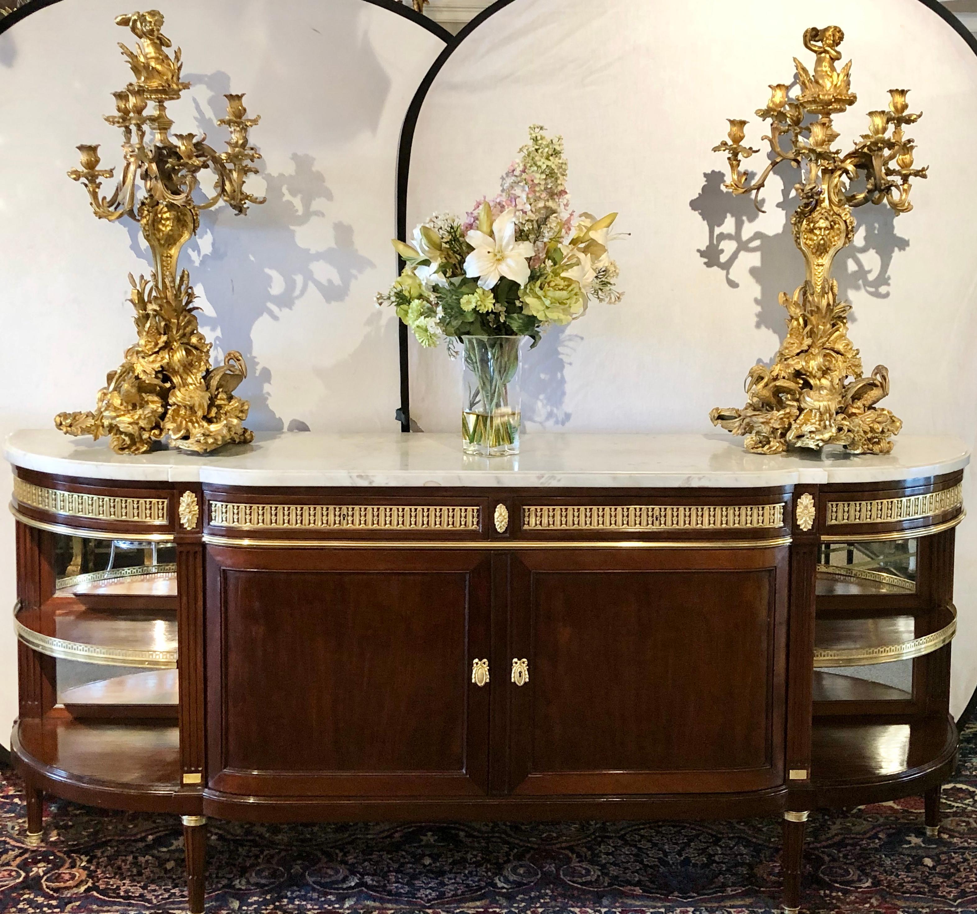 19th Century Louis XVI Sideboard, Cabinet or Console by Maison Forest, Mahogany In Good Condition In Stamford, CT