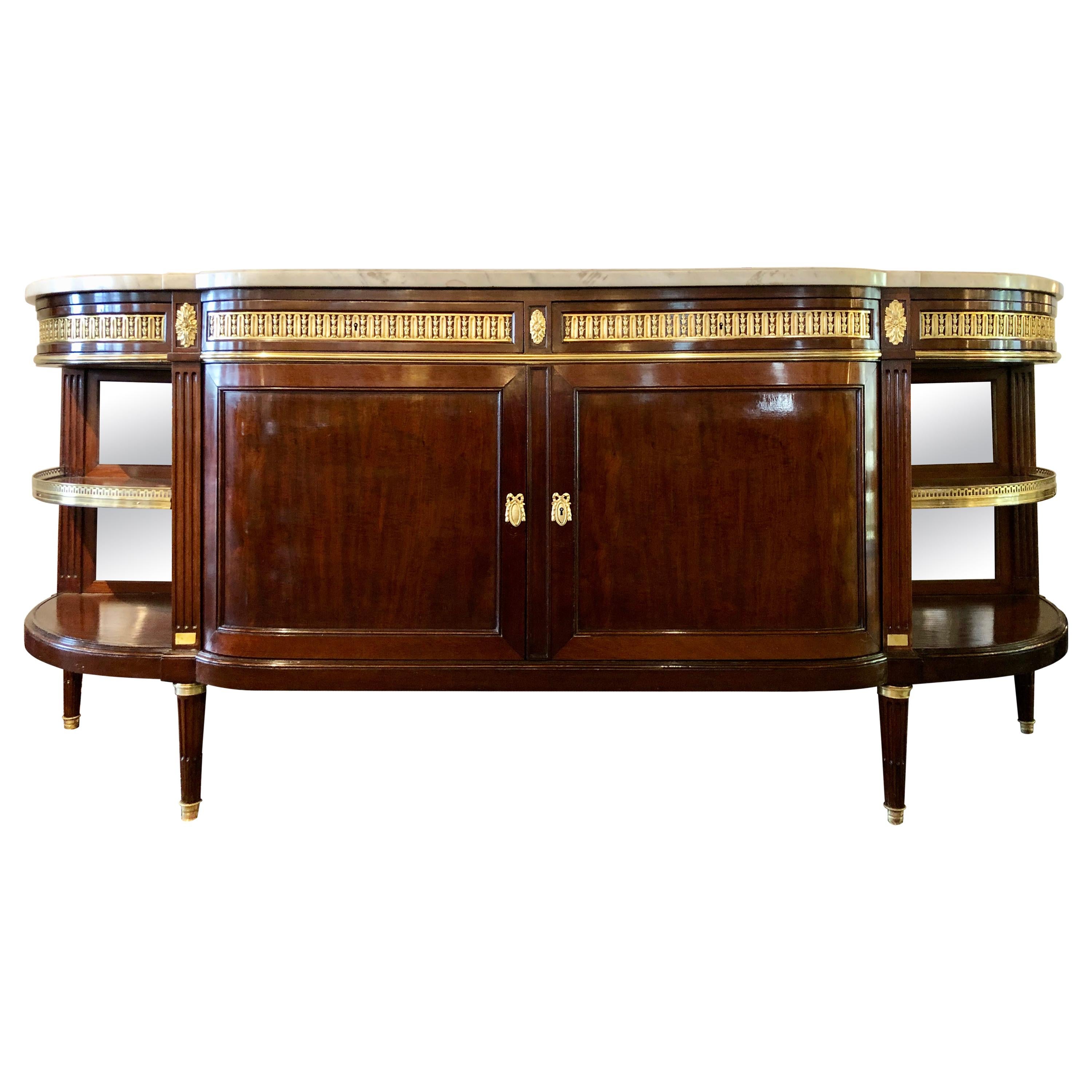 19th Century Louis XVI Sideboard, Cabinet or Console by Maison Forest, Mahogany