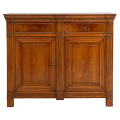19th Century Louis XVI Sideboard in Honey Walnut Oak, French Antique