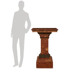 19th century Louis XVI st. Diaspro Tenero di Sicilia marble and patinated bronze