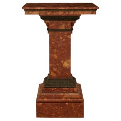 19th century Louis XVI st. Diaspro Tenero di Sicilia marble and patinated bronze