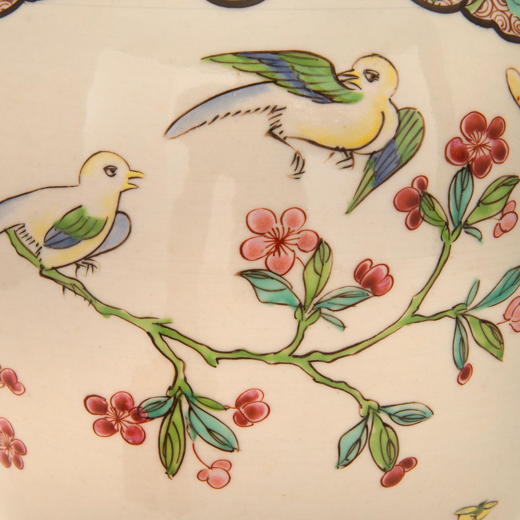 19th Century Louis XVI St. Famille Rose Porcelain and Ormolu Lidded Vases For Sale 2