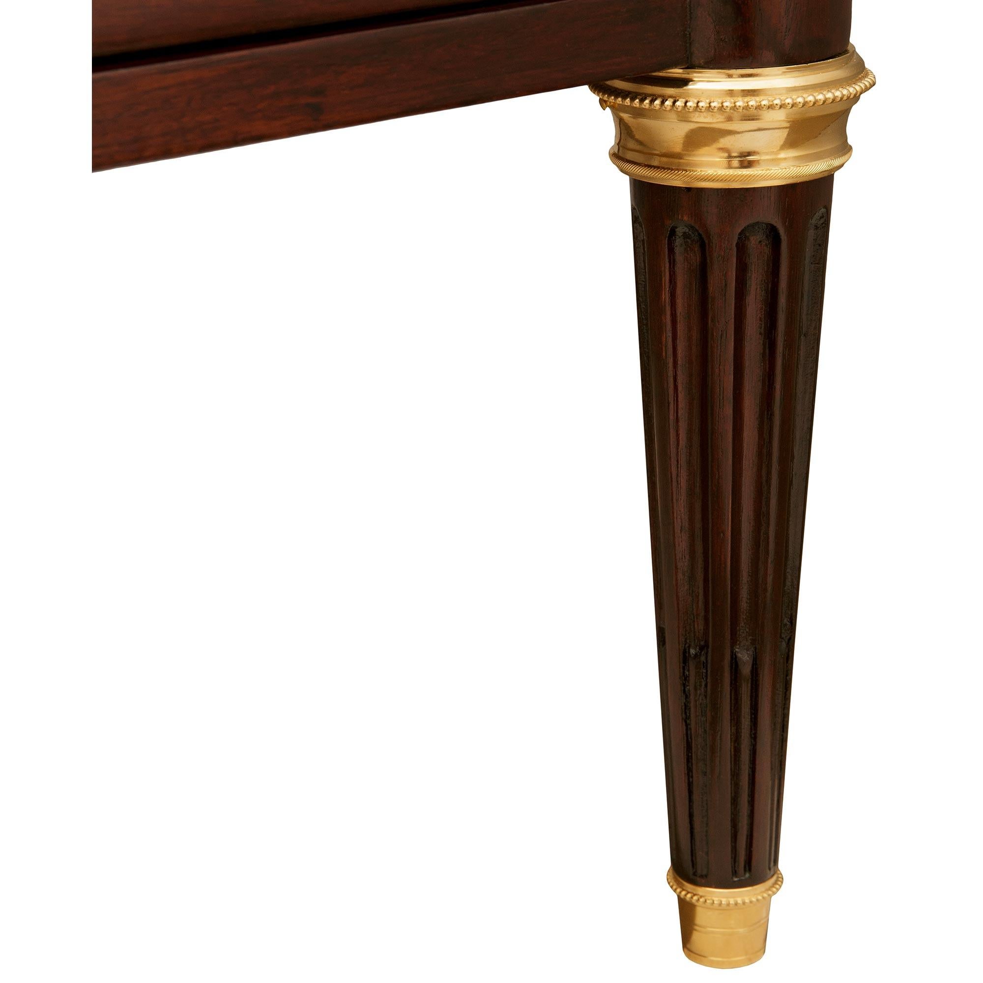 19th century Louis XVI st. Mahogany, Ormolu, Japanese Lacquer and marble buffet For Sale 9
