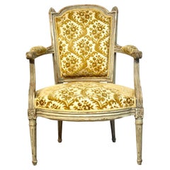 Fauteuil de style Louis XVI du 19ème siècle avec dossier en Chapeau de Gendarme