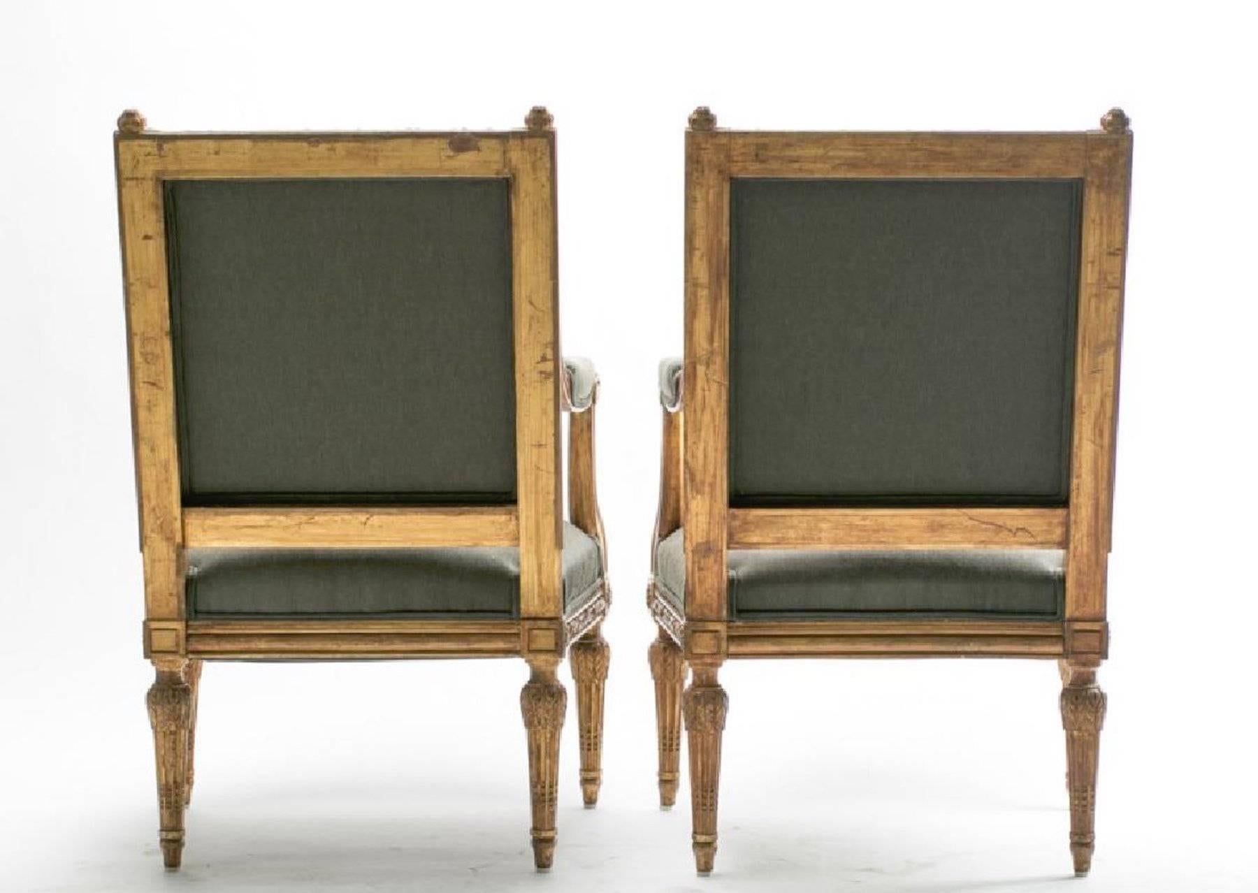 19th Century Louis XVI Style Aubusson Chairs, a Pair In Excellent Condition In Atlanta, GA