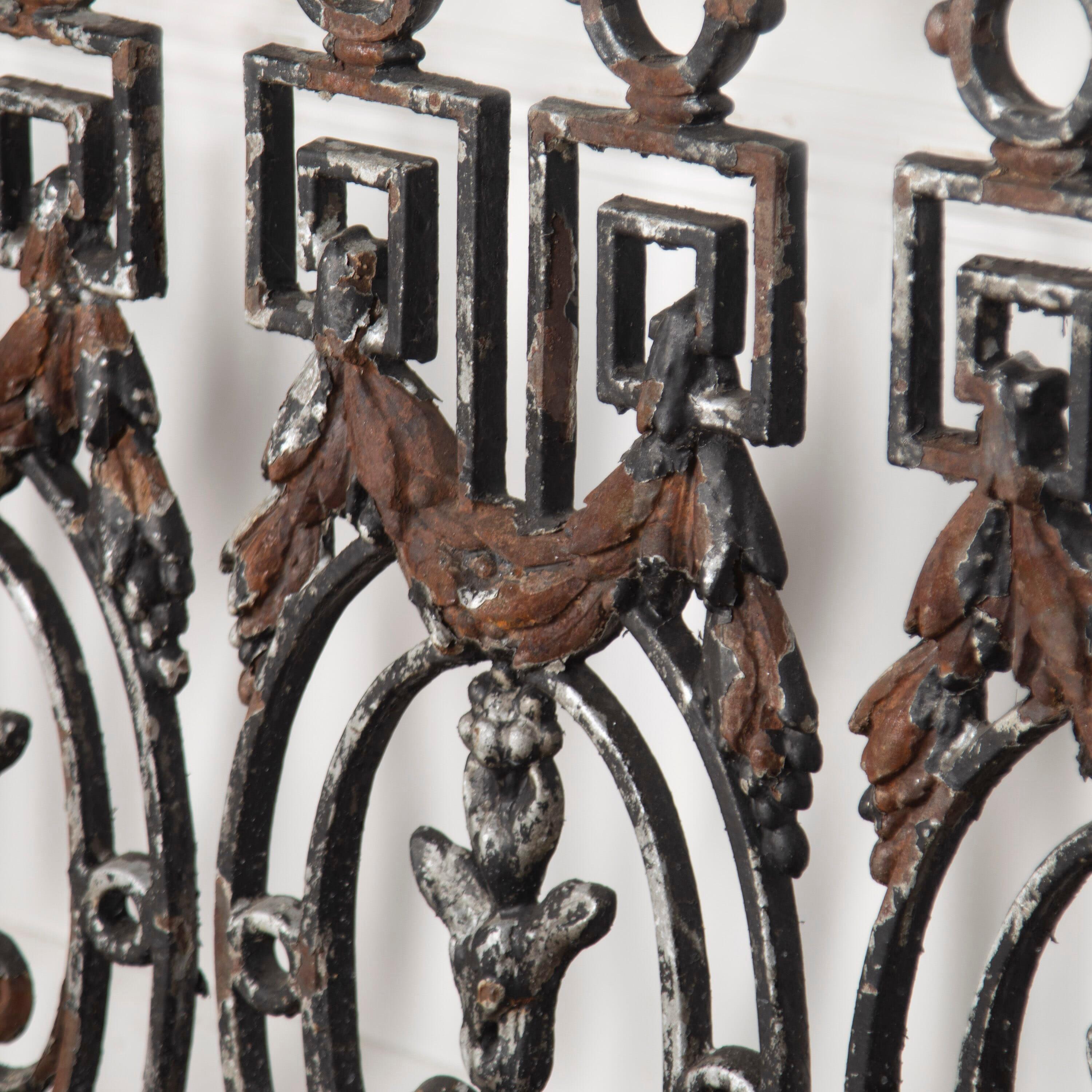Exceptional 19th century Louis XVI style balcony with original patina. The balcony has been converted into a console with added grey marble top. This would be useful as a console or radiator cover.