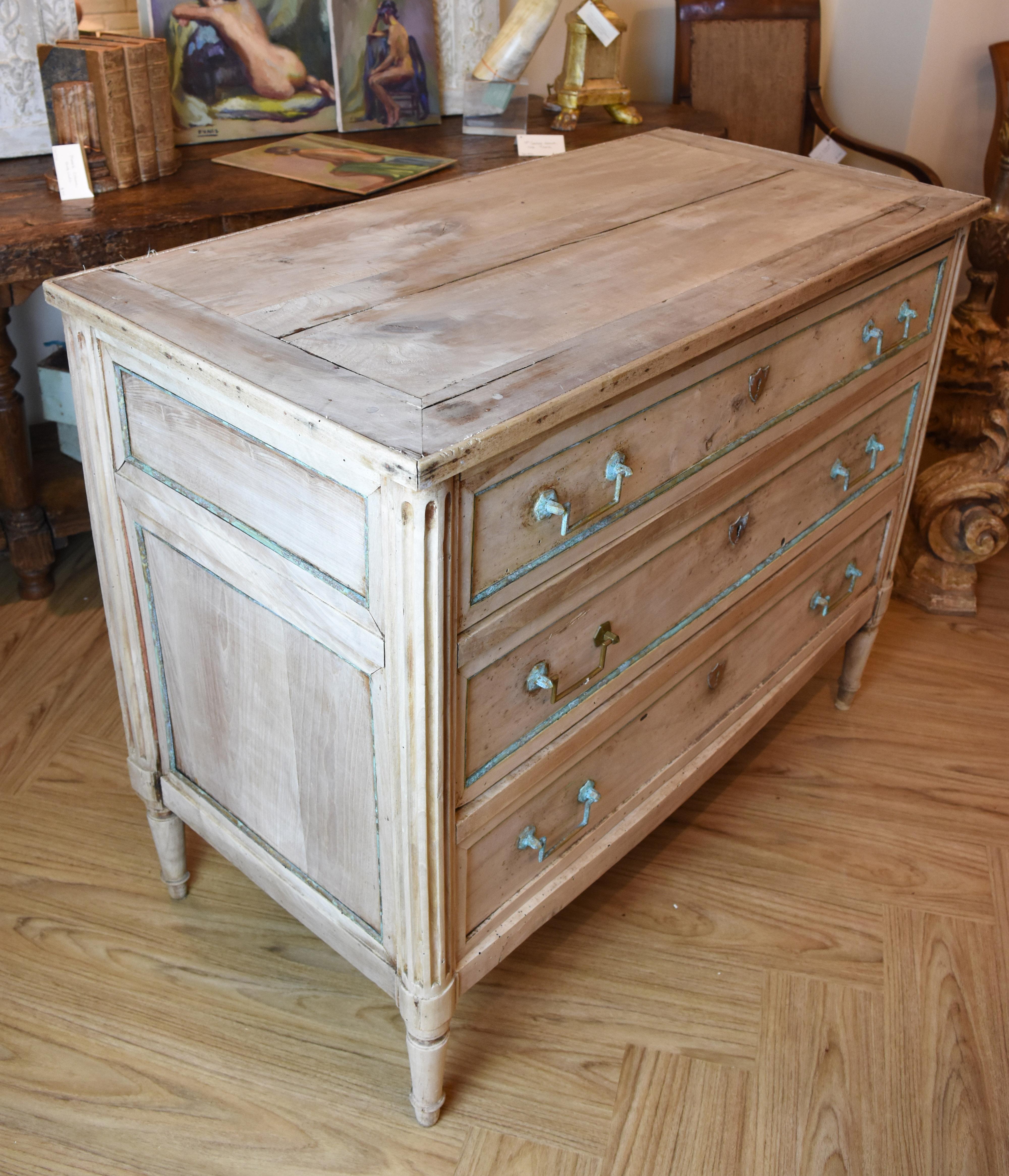 French 19th Century Louis XVI Style Bleached Commode