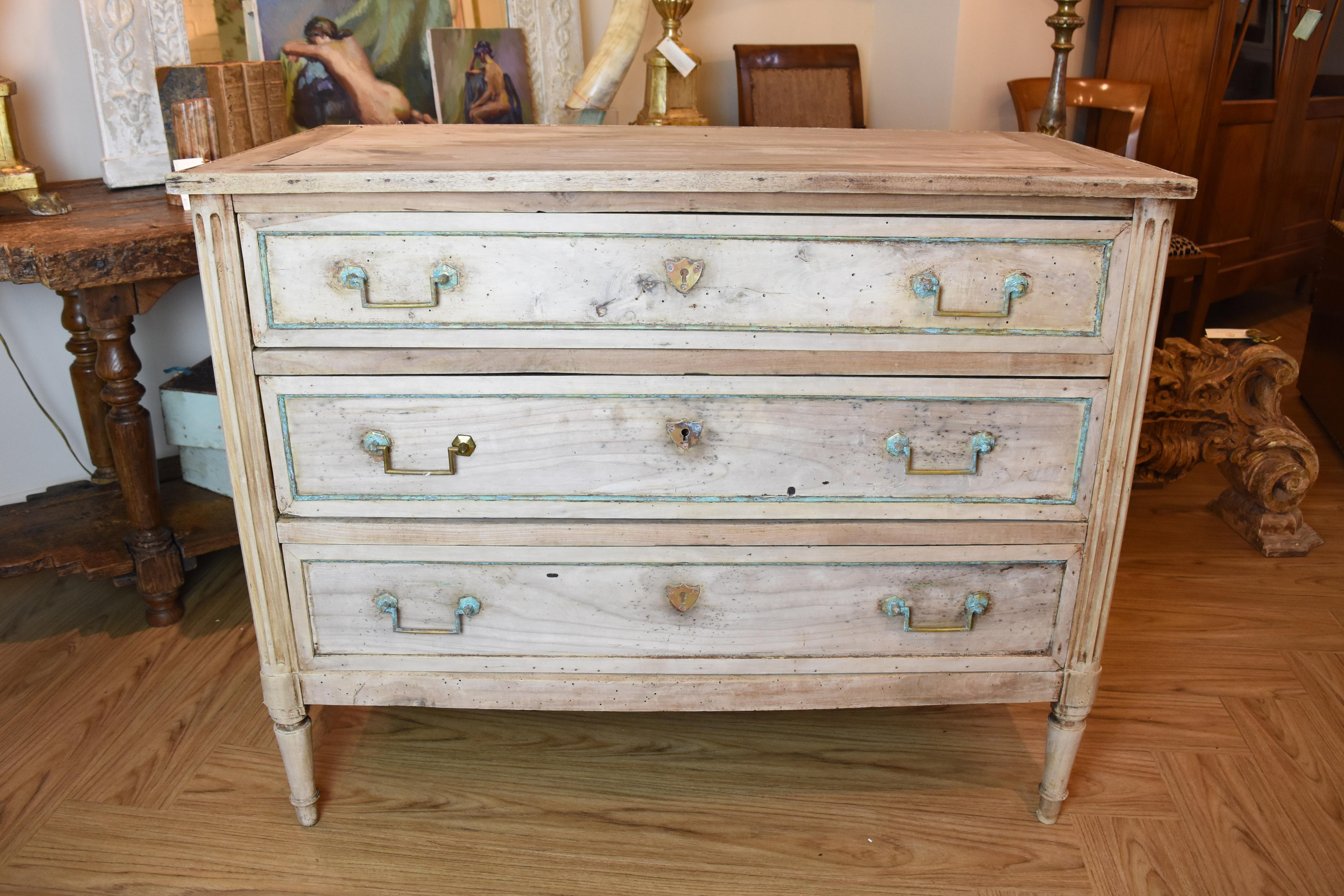 Wood 19th Century Louis XVI Style Bleached Commode