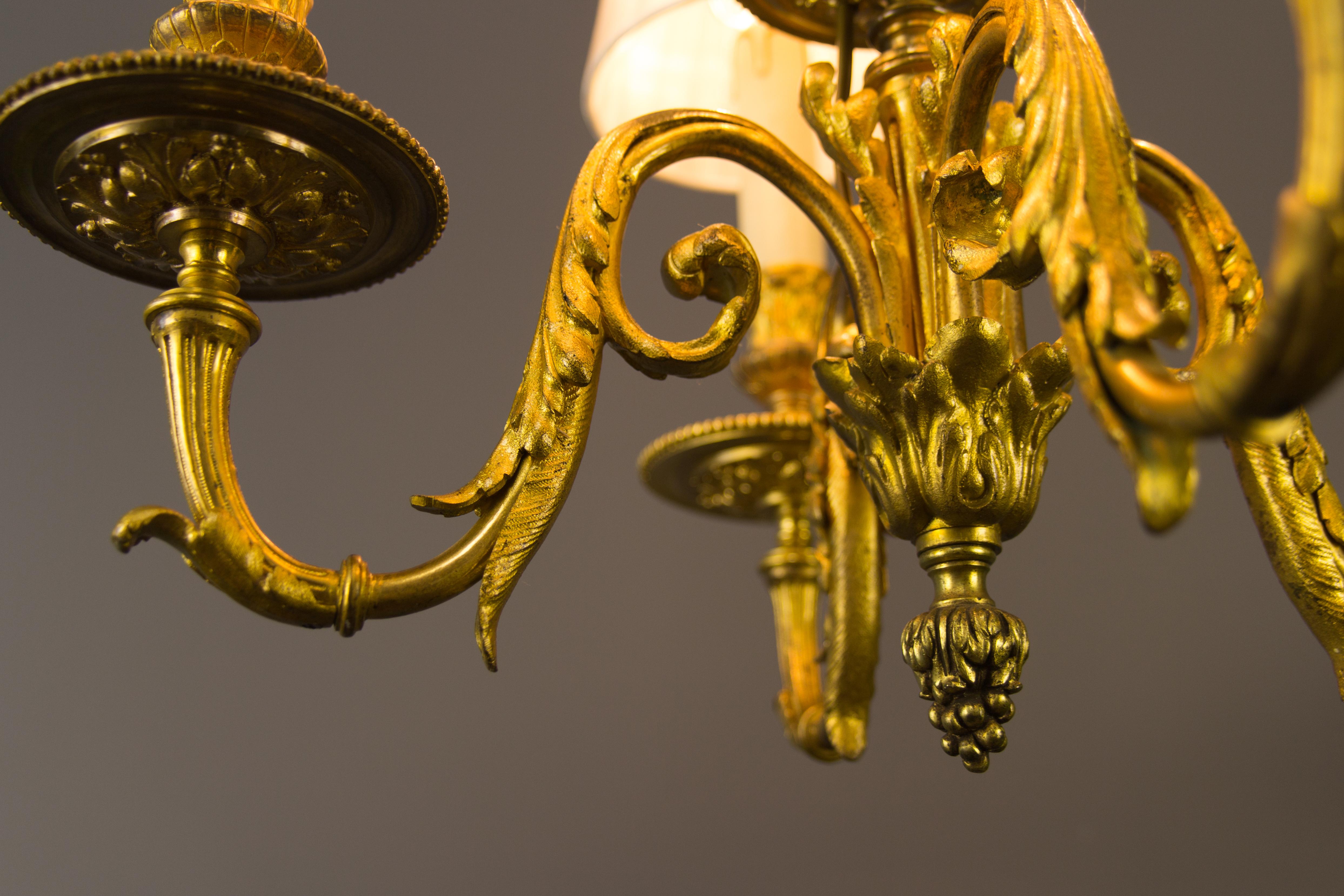 19th Century Louis XVI Style Bronze Four-Light Chandelier, Late 19th Century 9