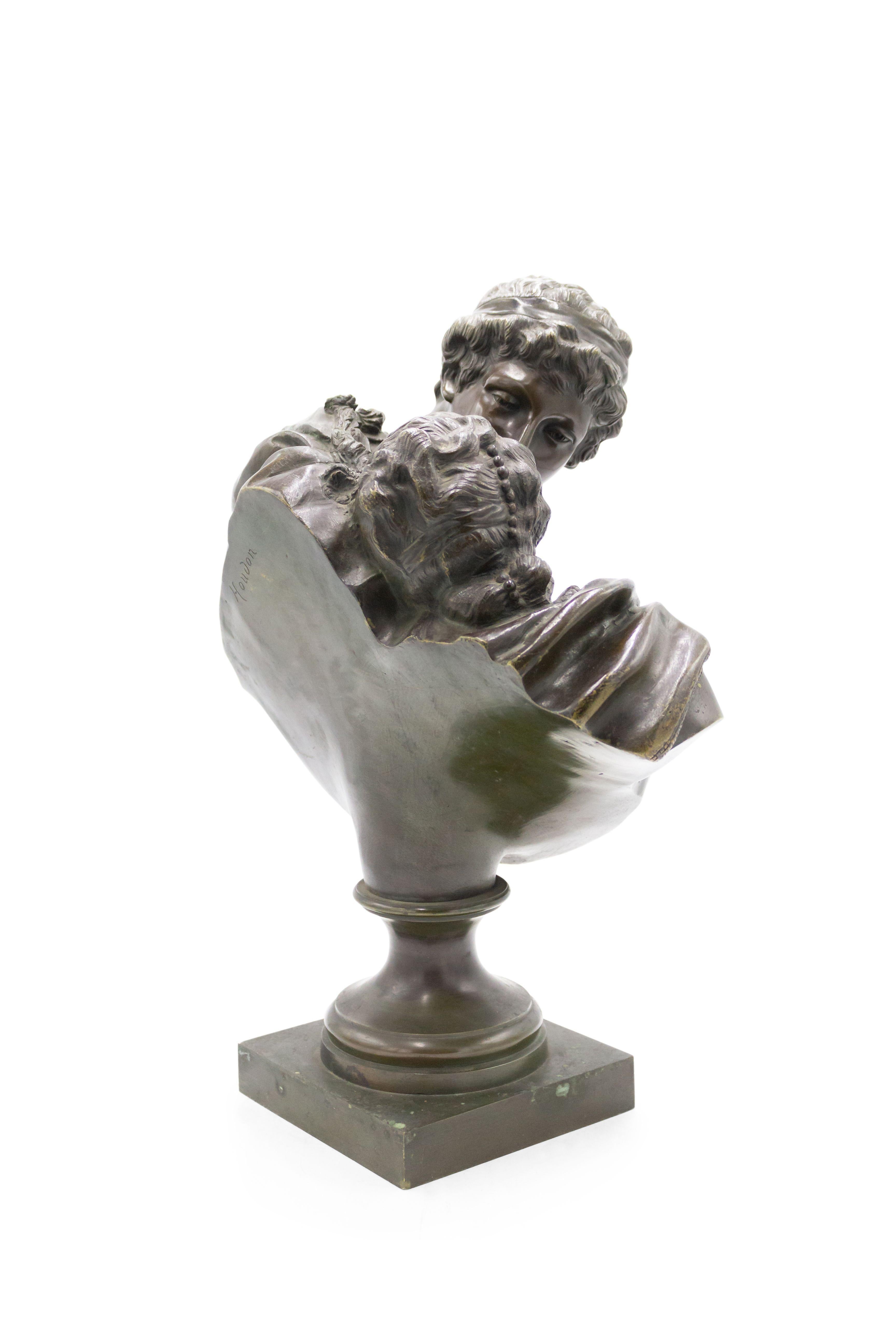 XIXe siècle Buste de Houdon en bronze de style Louis XVI du 19ème siècle en vente