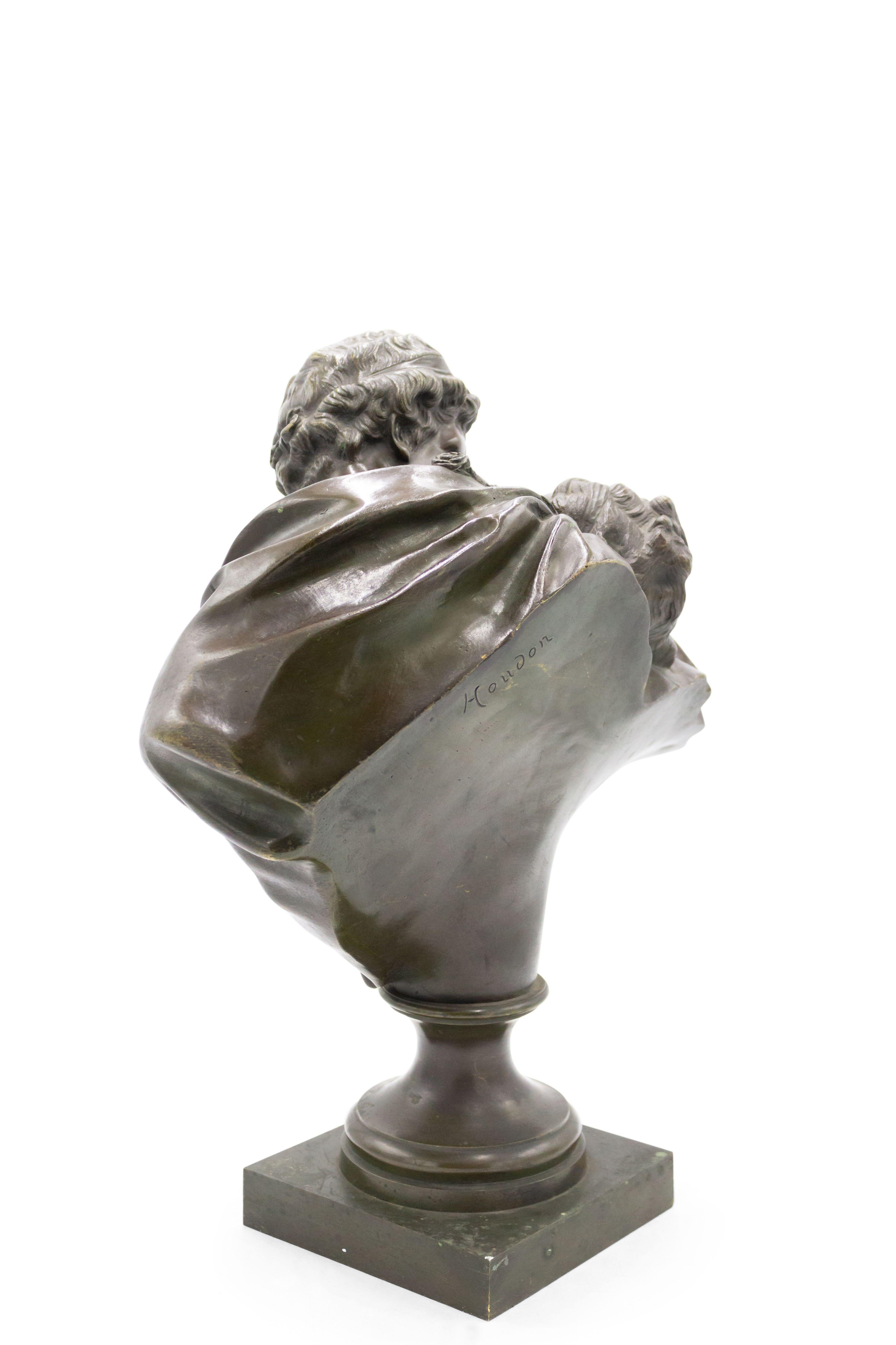 Buste de Houdon en bronze de style Louis XVI du 19ème siècle en vente 2