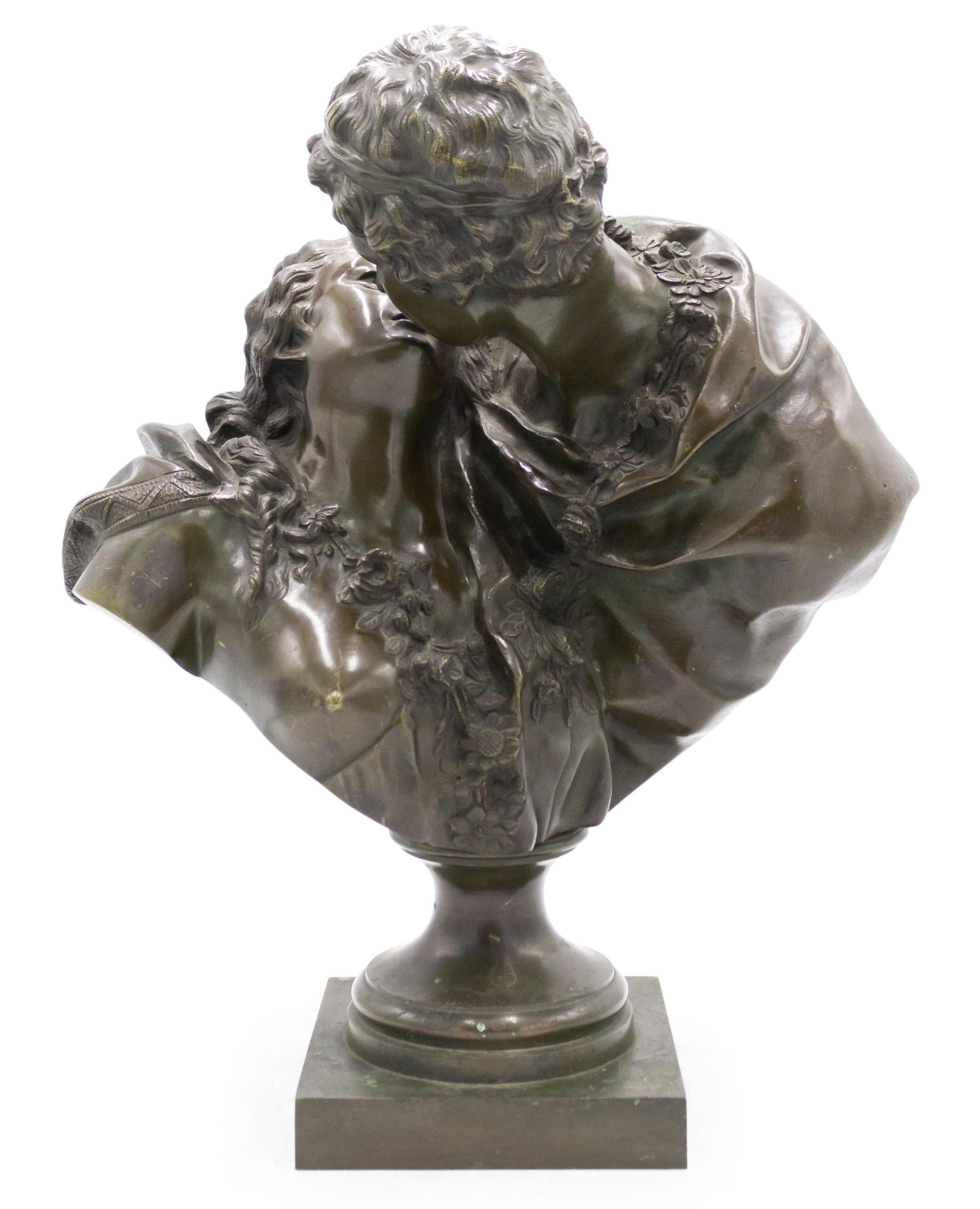 Buste de Houdon en bronze de style Louis XVI du 19ème siècle en vente 4