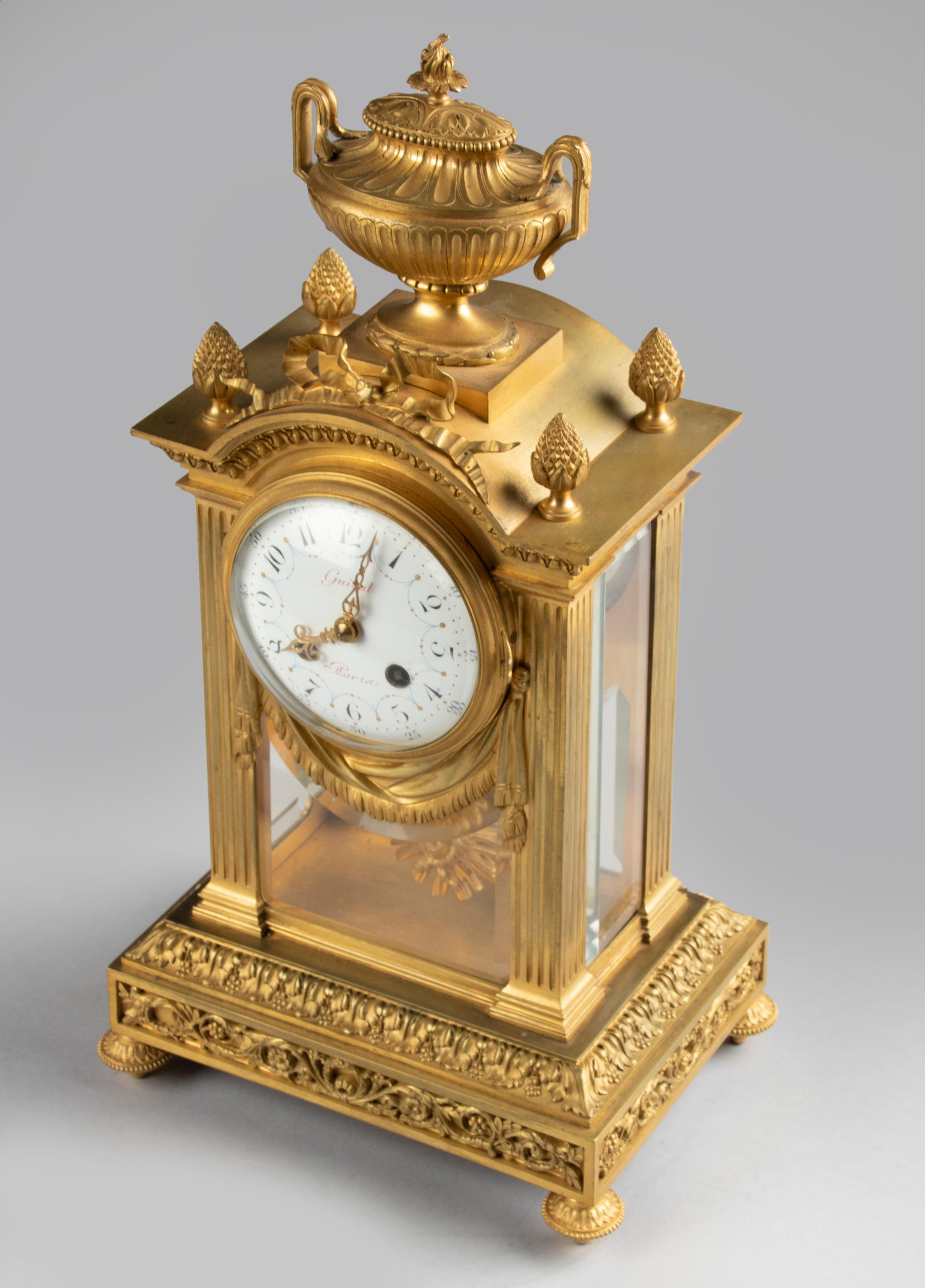 19th Century Louis XVI Style Bronze Ormolu Mantel Clock 5