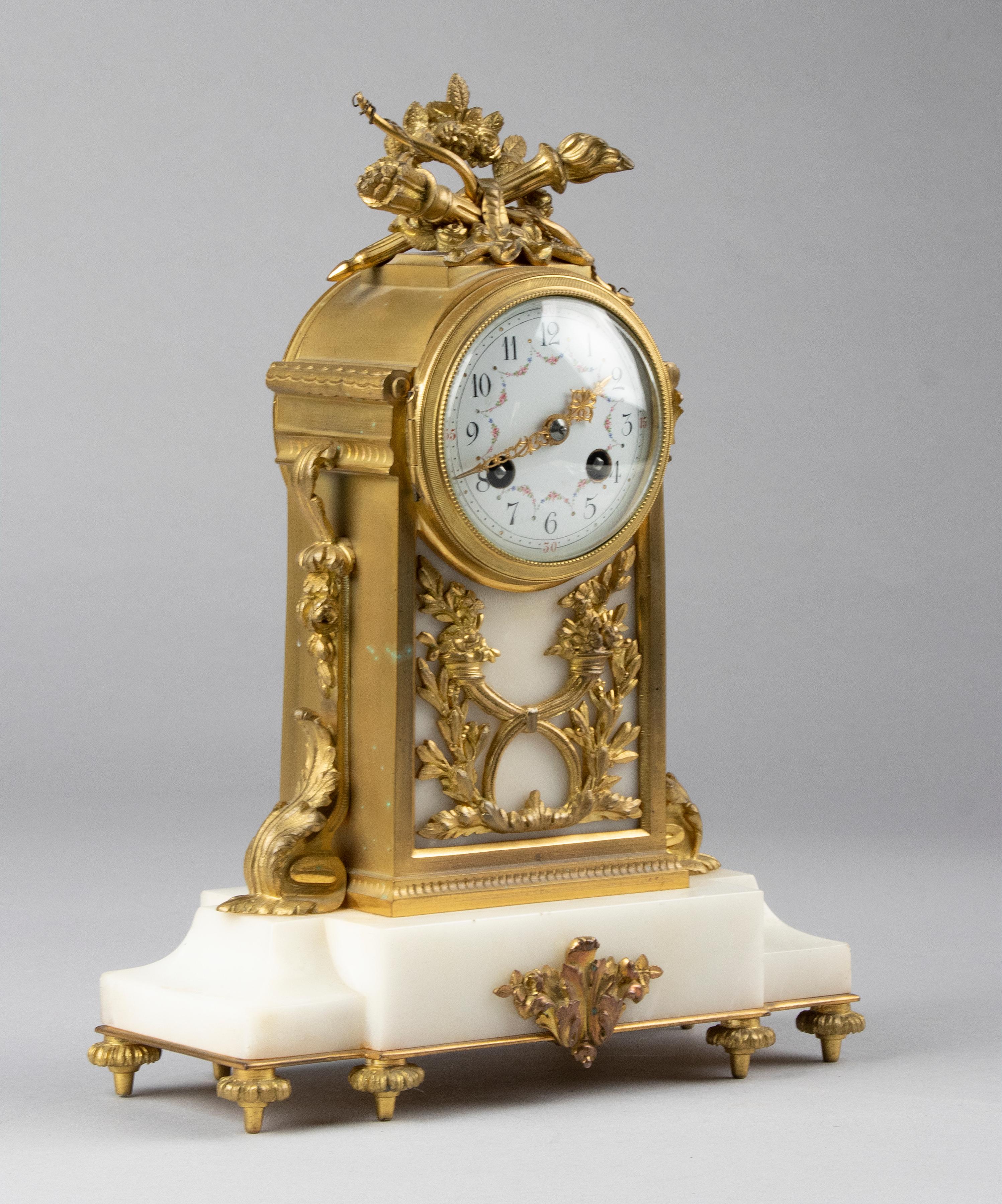 19th Century Louis XVI Style Bronze Ormolu Mantel Clock 6