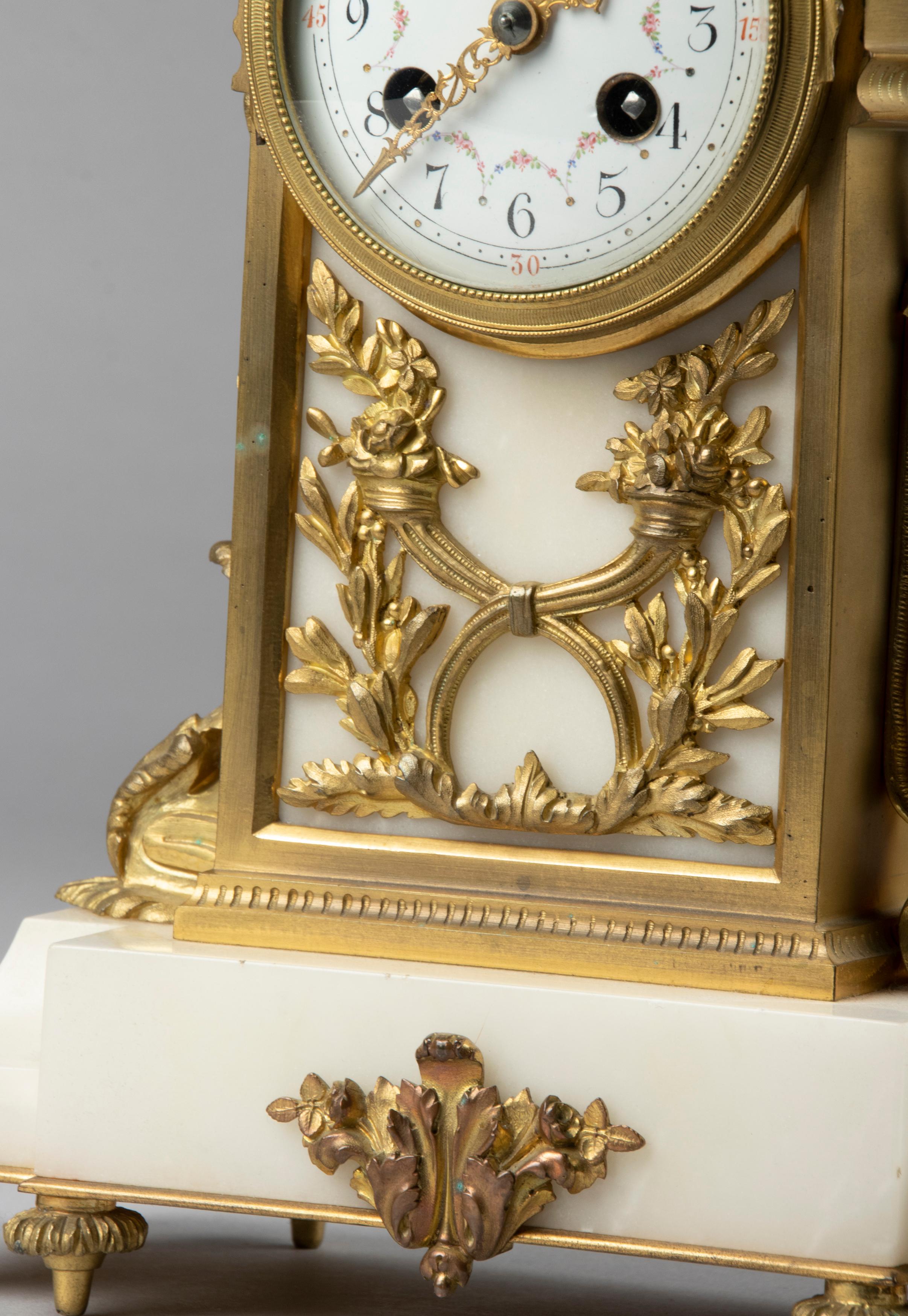 19th Century Louis XVI Style Bronze Ormolu Mantel Clock 8