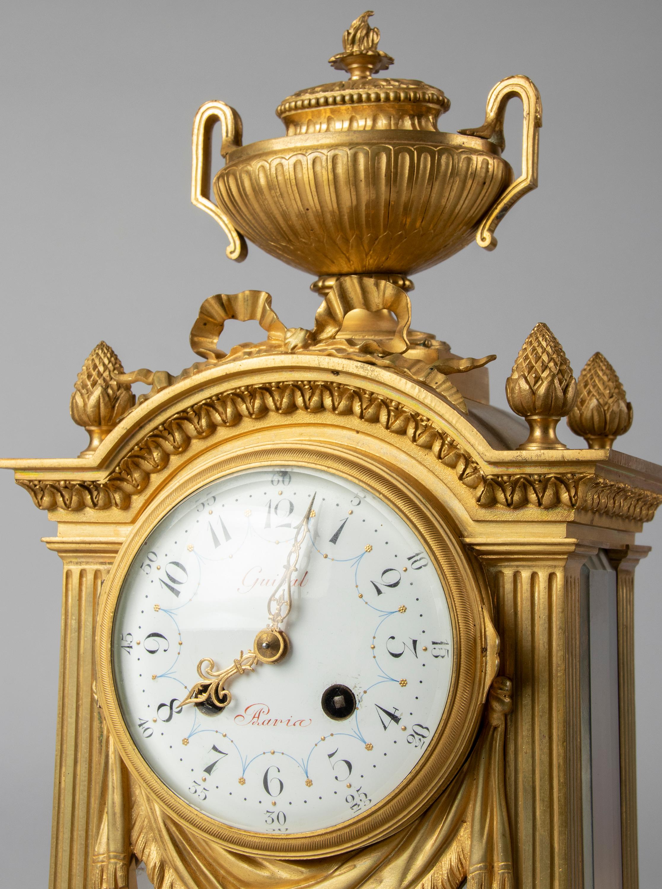 19th Century Louis XVI Style Bronze Ormolu Mantel Clock 9