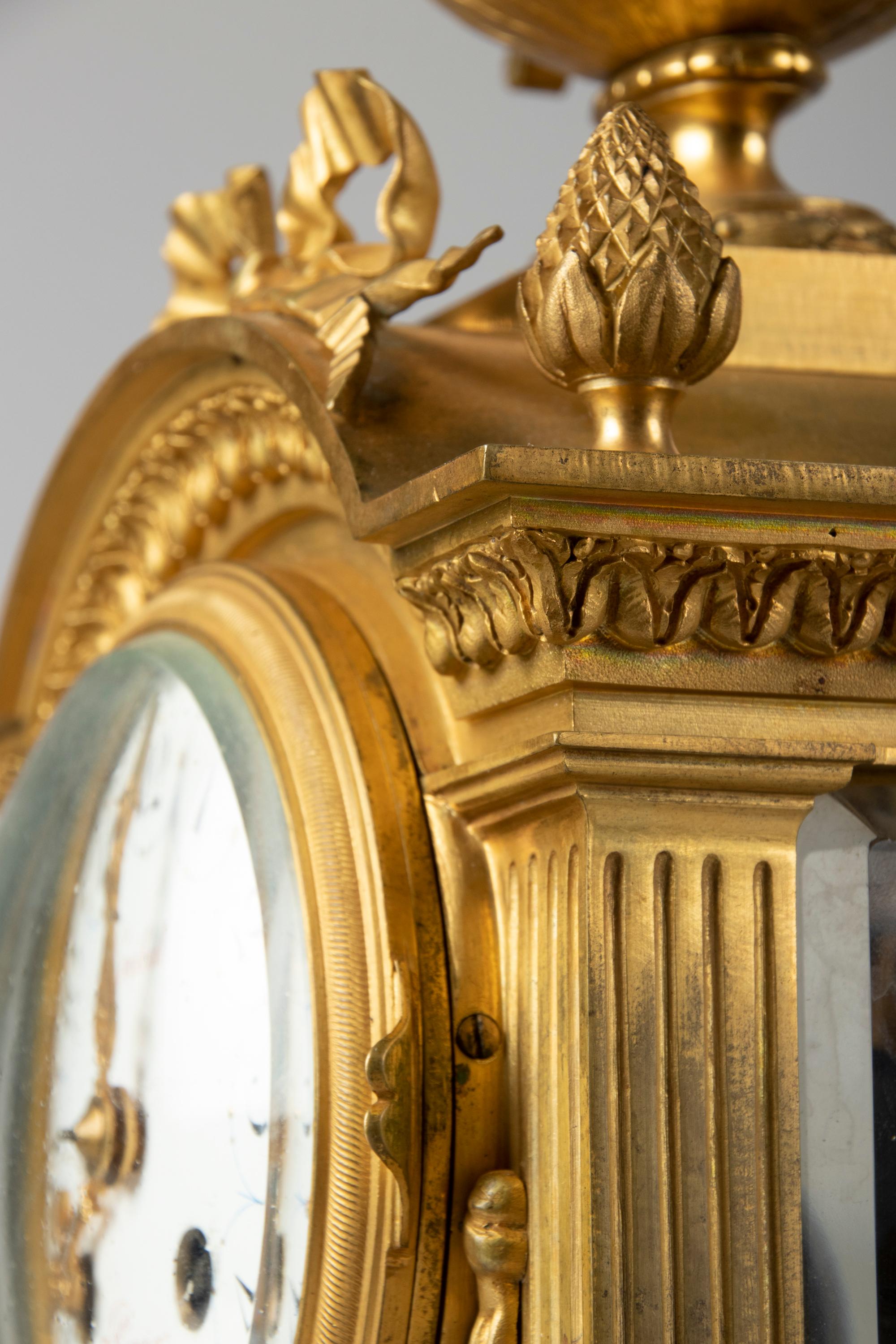 19th Century Louis XVI Style Bronze Ormolu Mantel Clock 10