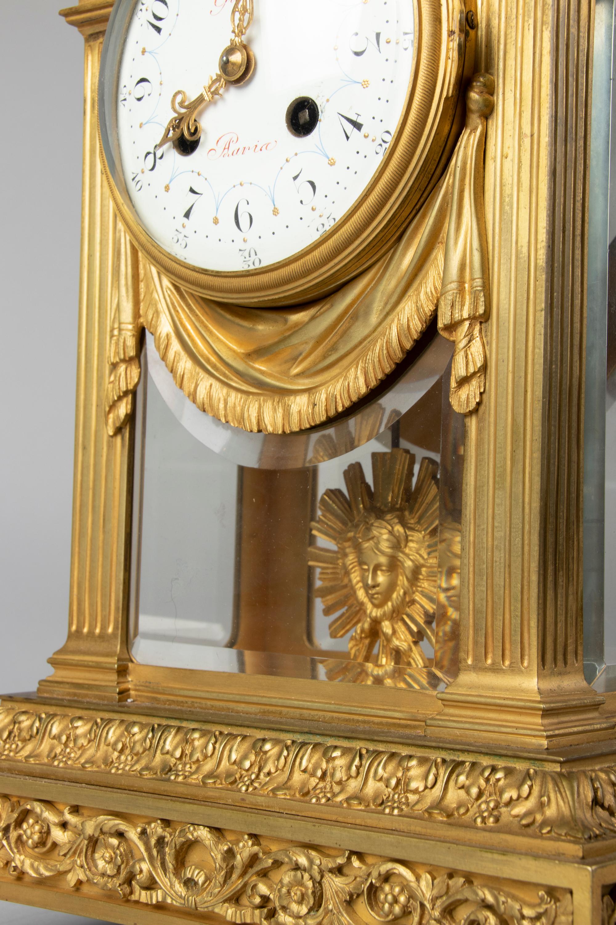 19th Century Louis XVI Style Bronze Ormolu Mantel Clock 11