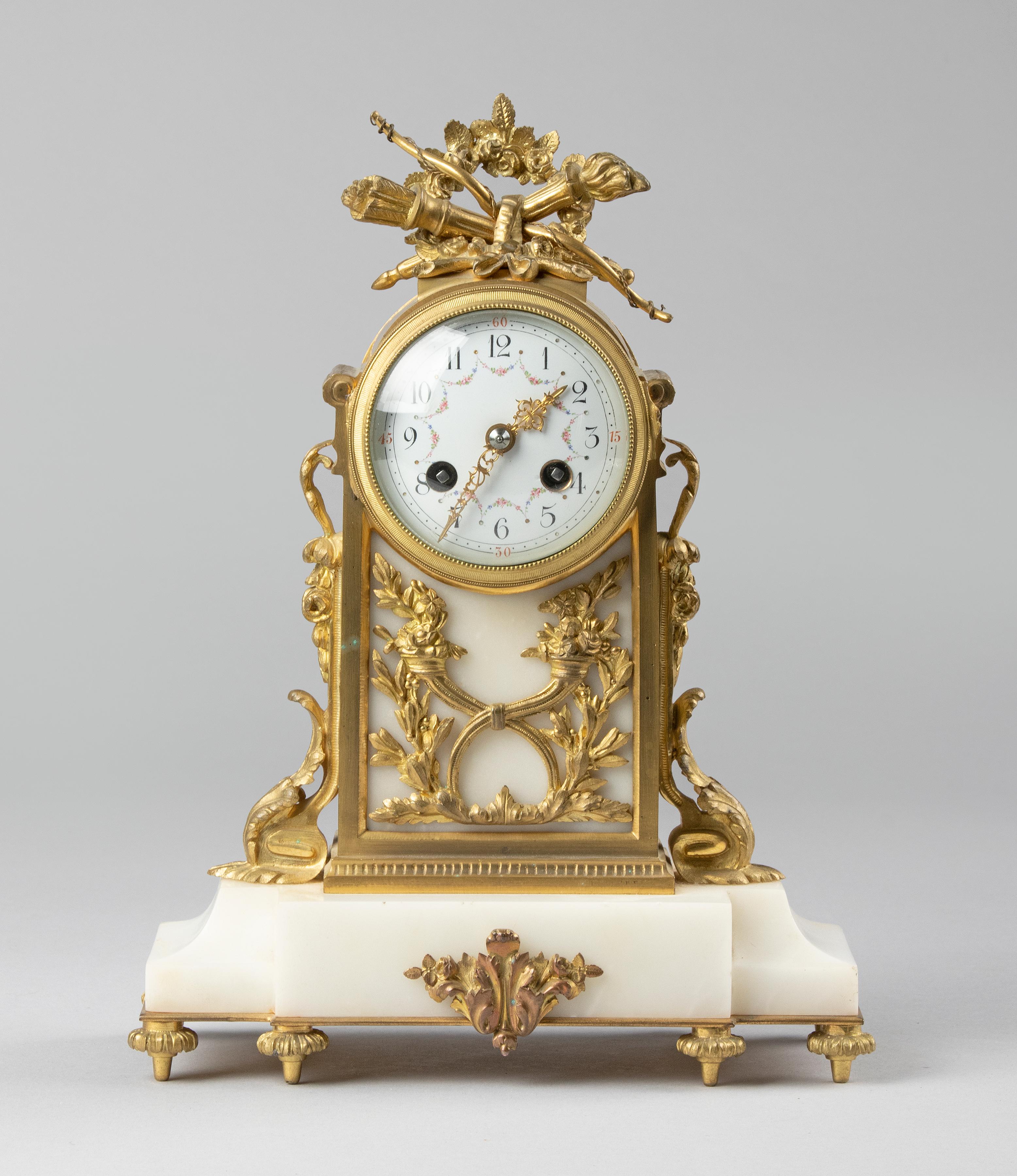 French 19th Century Louis XVI Style Bronze Ormolu Mantel Clock